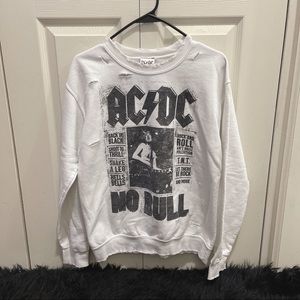 S | AC/DC No Bull White Crewneck